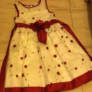 Red and white flower dress